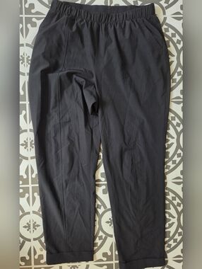 Varley Black Straight-Leg Elastic-Waist Pants